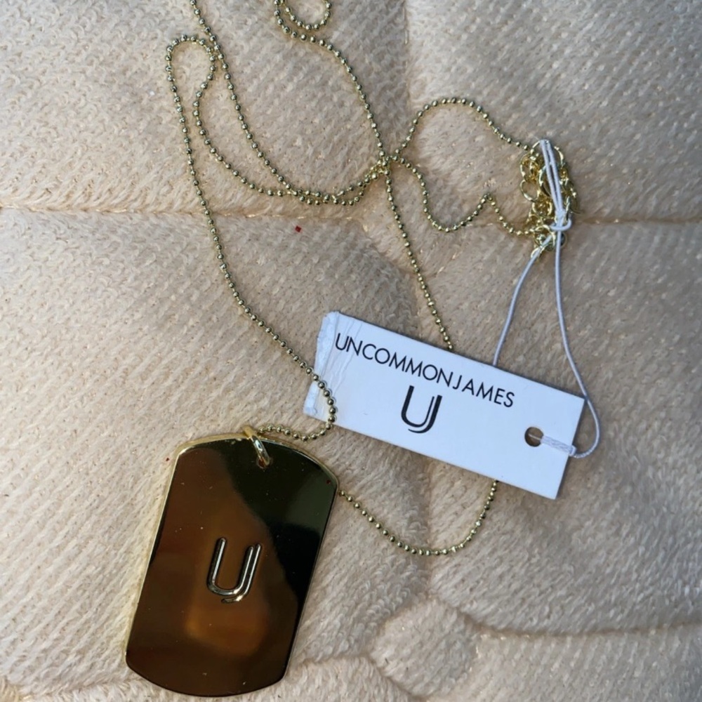 Uncommon James Mommy Dog Tag Pendant Necklace 14K Gold Plated Brass  NWT‎